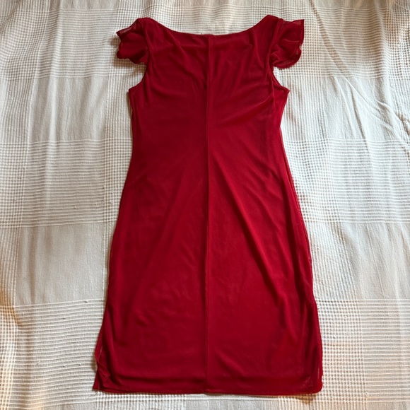 Vintage Red Flutter Sleeve Mini Dress - Picture 2 of 5